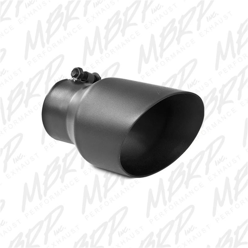 MBRP Universal Tip 4.5in OD 3in Inlet 8in Length Dual Walled Angled Exhaust Tip - Black - Image 2