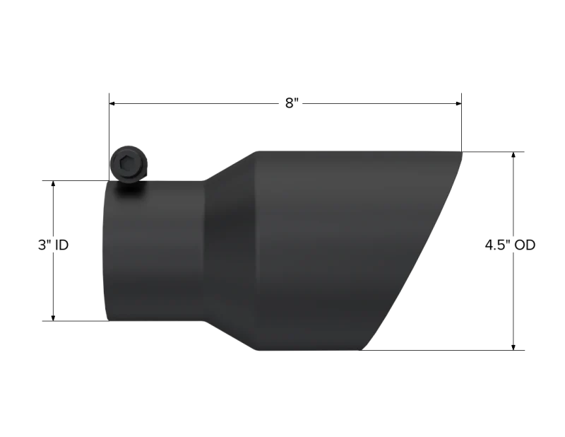 MBRP Universal Tip 4.5in OD 3in Inlet 8in Length Dual Walled Angled Exhaust Tip - Black - Image 3