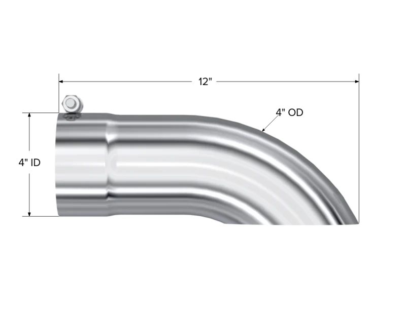 MBRP Universal Tip 4 O.D. Turn Down 4 inlet 12 length - Image 3