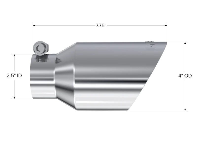 MBRP Universal Tip 4in O.D. Dual Wall Angled 2.5in inlet 8in length T304 - Image 3