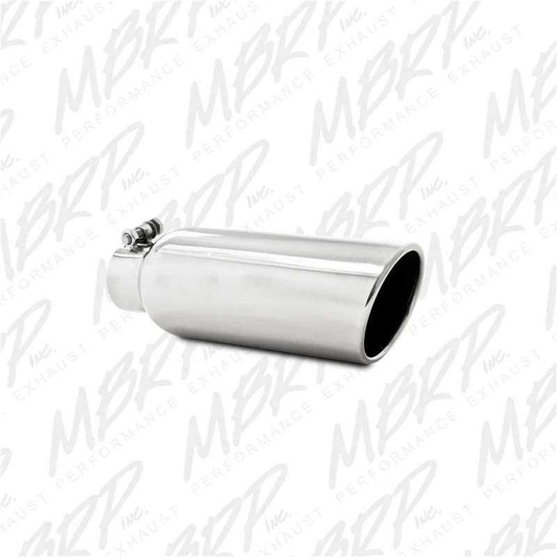 MBRP Universal Tip 4in OD 2.5in Inlet 12in Length Angled Cut Rolled End Clampless No-Weld T304 - Image 2