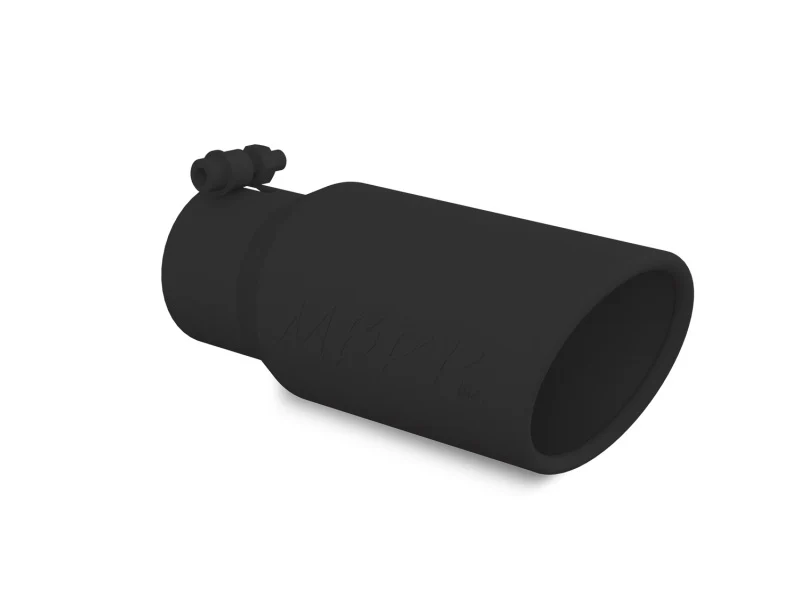 MBRP Universal Tip 4in OD 3in Inlet 10in Length Angled Rolled End Black - Image 2
