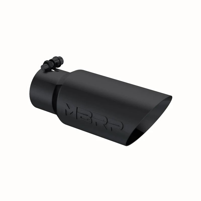 MBRP Universal Tip 4in OD 3in Inlet 10in Length Dual Wall Angled End Black - Image 2