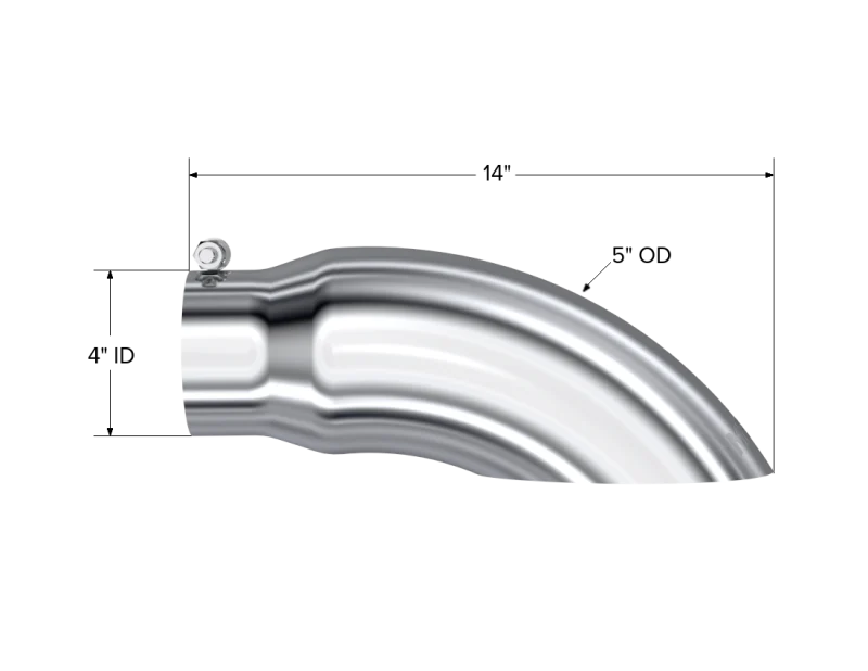 MBRP Universal Tip 5 O.D. Turn Down 4 inlet 14 length - Image 3