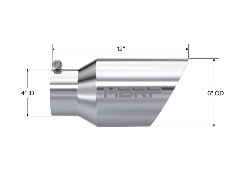 MBRP Universal Tip 6 O.D. Dual Wall Angled 4 inlet 12 length - Image 3