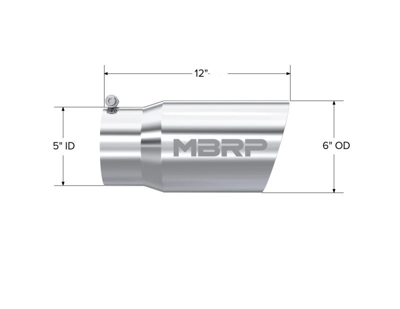 MBRP Universal Tip 6 O.D. Dual Wall Angled 5 inlet 12 length - Image 3