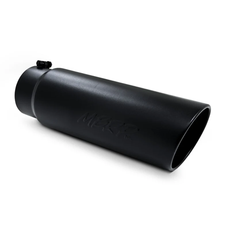 MBRP Universal Tip 6in OD Angled Rolled End 5in Inlet 18in Length Black Finish Exhaust - Image 2