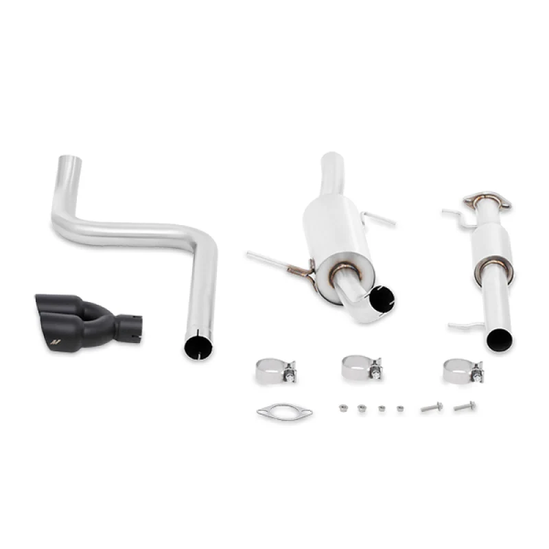 Mishimoto 14-16 Ford Fiesta ST 1.6L 2.5in Stainless Steel Resonated Cat-Back Exhaust w/ Black Tips - Image 3