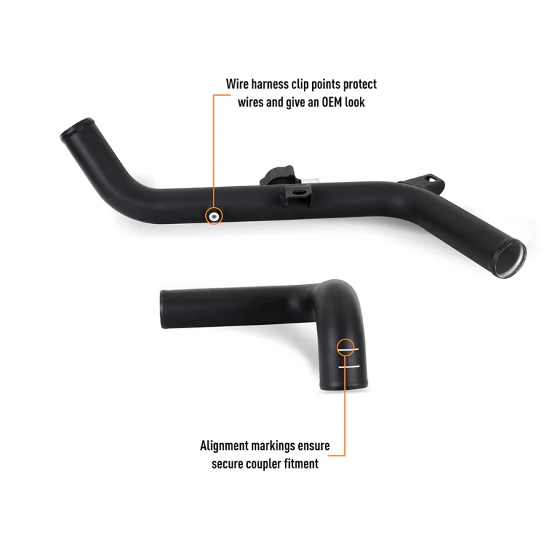 Mishimoto 2021+ Ford Bronco 2.7L High-Mount Intercooler Pipe Upgrade Kit - Wrinkle Black - Image 2