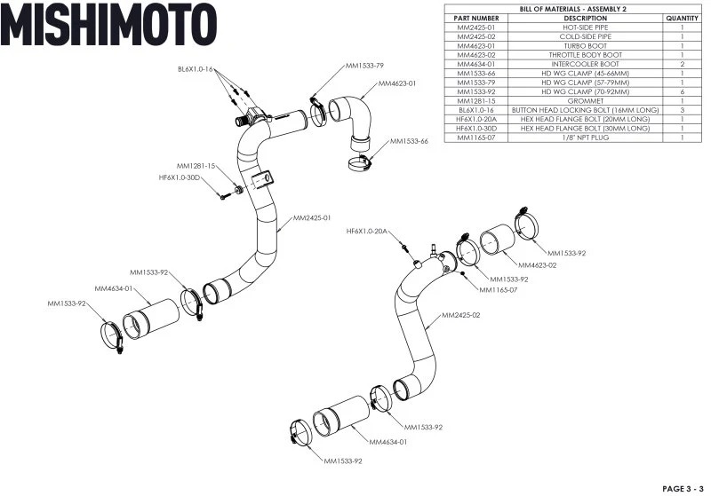 Mishimoto 21+ Bronco 2.3L High Mount INT Kit BK Core BK Pipes - Image 10