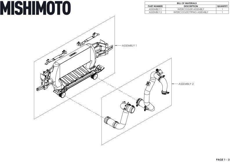Mishimoto 21+ Bronco 2.3L High Mount INT Kit BK Core BK Pipes - Image 7