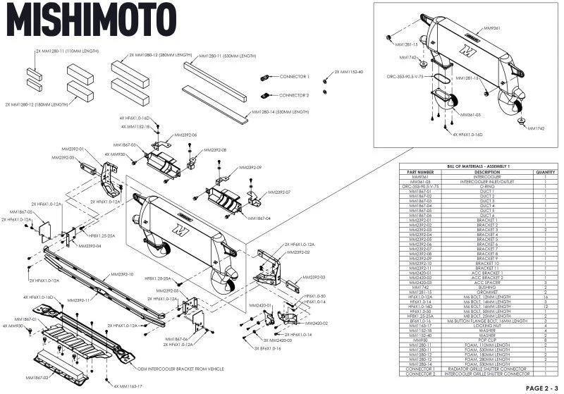 Mishimoto 21+ Bronco 2.3L High Mount INT Kit BK Core BK Pipes - Image 8