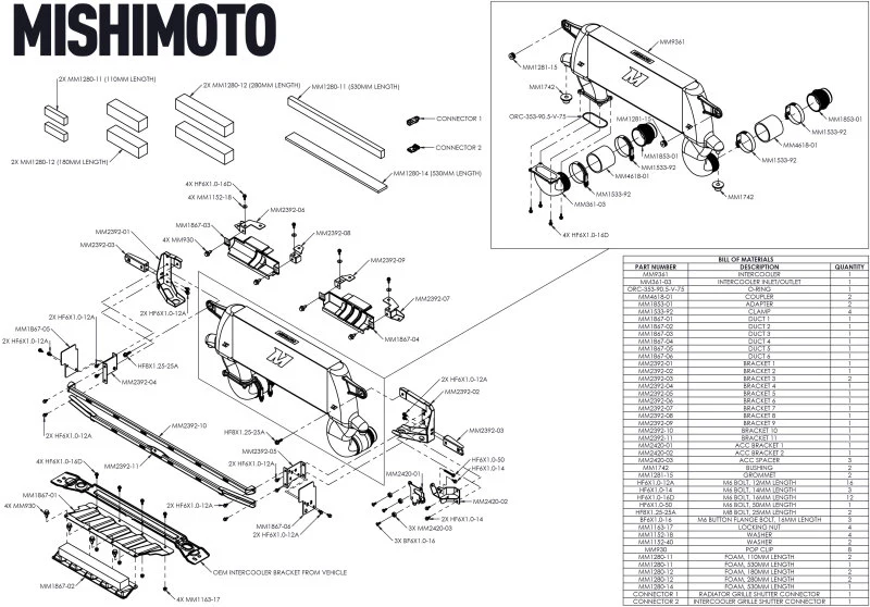 Mishimoto 21+ Ford Bronco High Mount Intercooler Kit - Black - Image 11