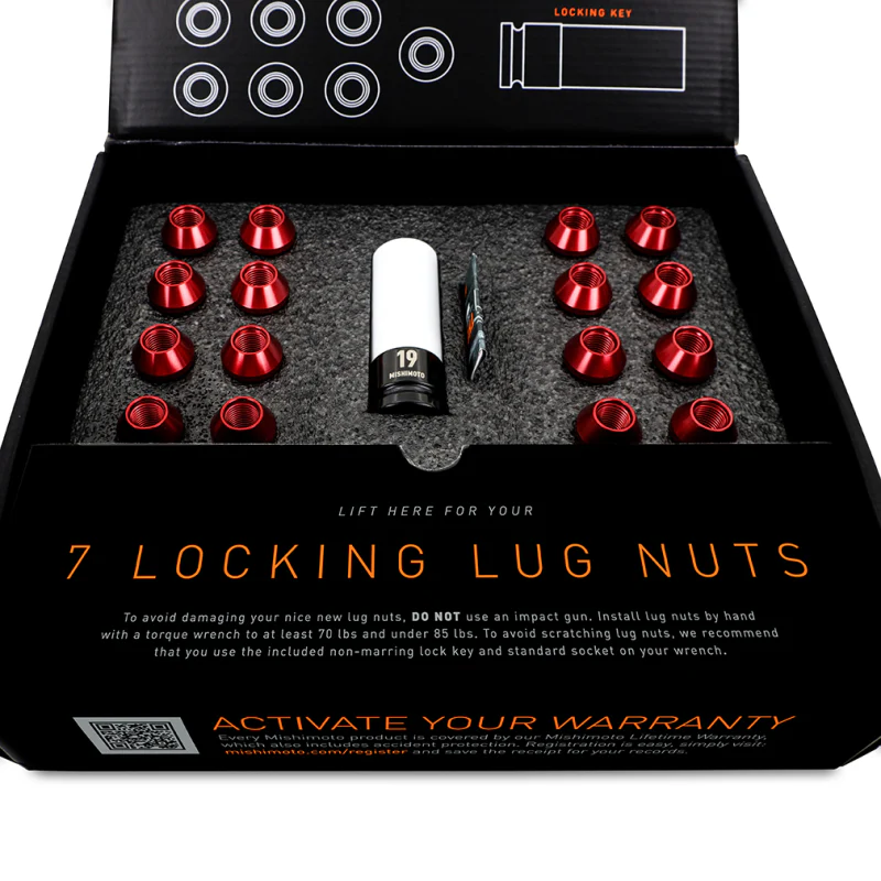 Mishimoto Aluminum Locking Lug Nuts 1/2 X 20 23pc Set Red - Image 7