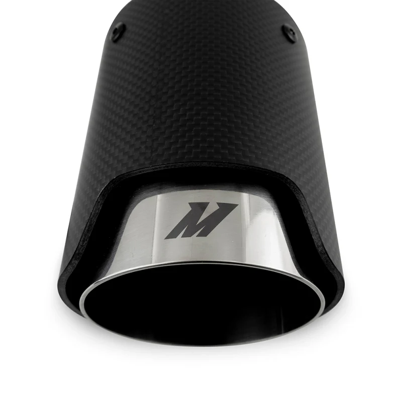Mishimoto Carbon Fiber Muffler Tip 2.5in Inlet 3.5in Outlet M Polished - Image 3