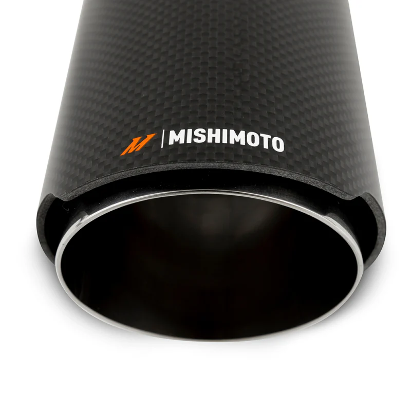 Mishimoto Carbon Fiber Muffler Tip 3in Inlet 4in Outlet Polished - Image 2