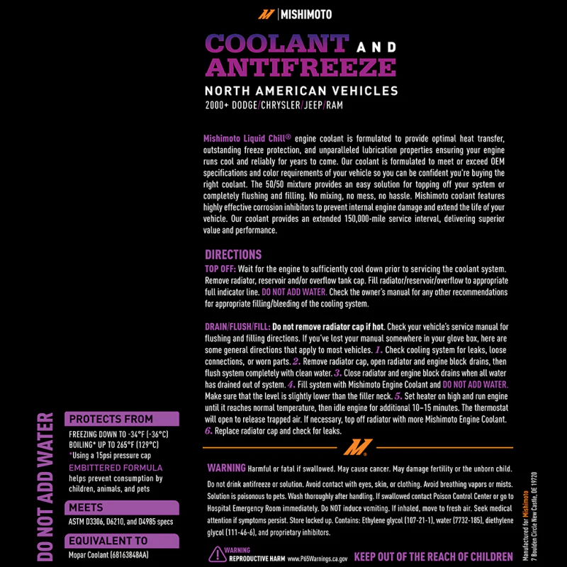 Mishimoto Liquid Chill EG Coolant, North American Vehicles, Purple - Image 3