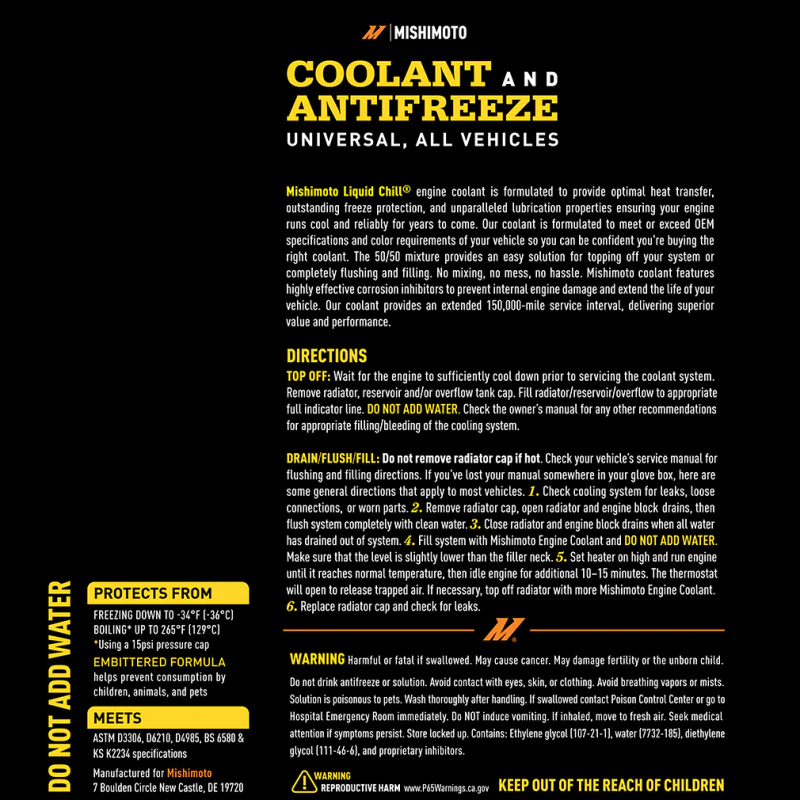 Mishimoto Liquid Chill EG Coolant, Universal, Yellow - Image 3
