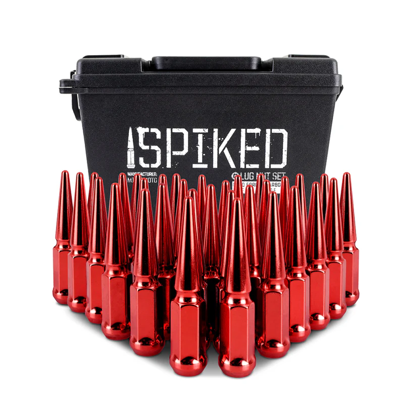 Mishimoto Mishimoto Steel Spiked Lug Nuts M14 x 1.5 32pc Set Red - Image 2