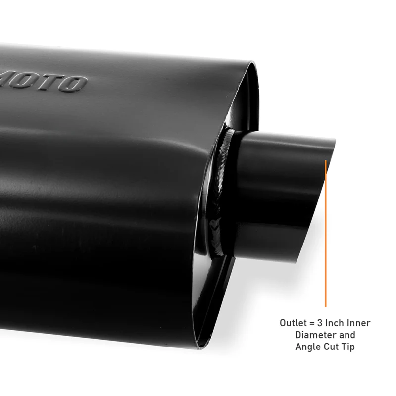 Mishimoto Muffler with 2.5in Center Inlet/Outlet - Angled Tip - Black - Image 2