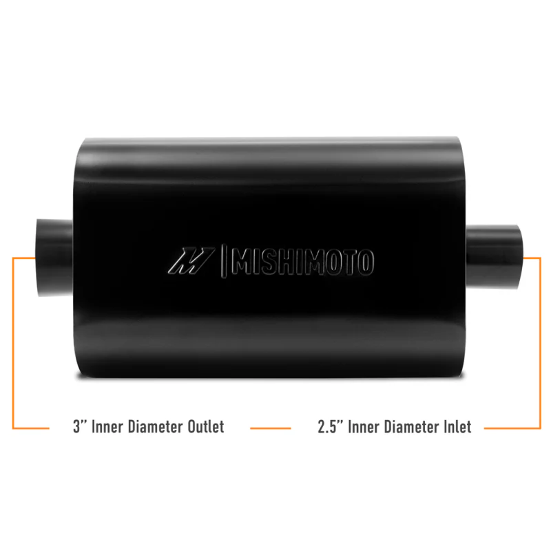 Mishimoto Muffler with 2.5in Center Inlet/Outlet - Angled Tip - Black - Image 4