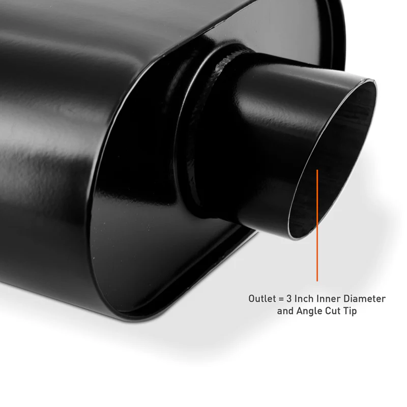 Mishimoto Muffler with 3in Center Inlet/Outlet - Angled Tip - Black - Image 3