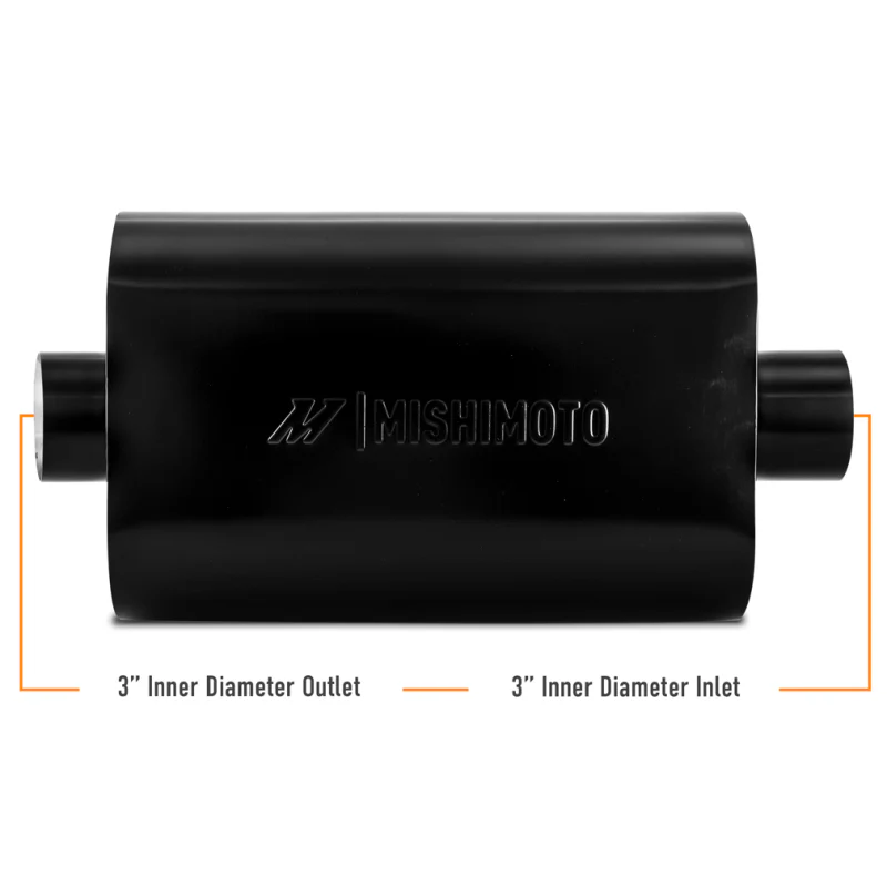 Mishimoto Muffler with 3in Center Inlet/Outlet - Angled Tip - Black - Image 5