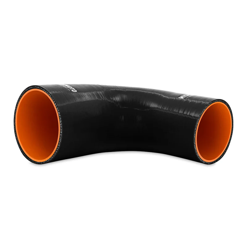 Mishimoto Silicone Reducer Coupler 90 Degree 3in to 4in - Black - Image 3