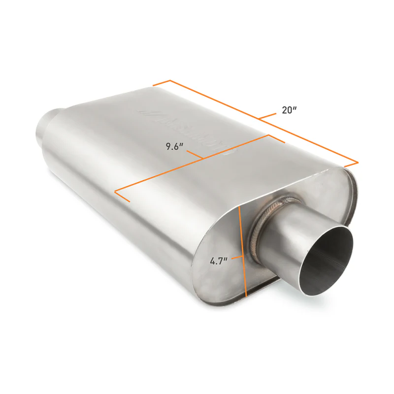 Mishimoto Universal Muffler with 3.0in Offset Inlet/Outlet - Brushed - Image 2