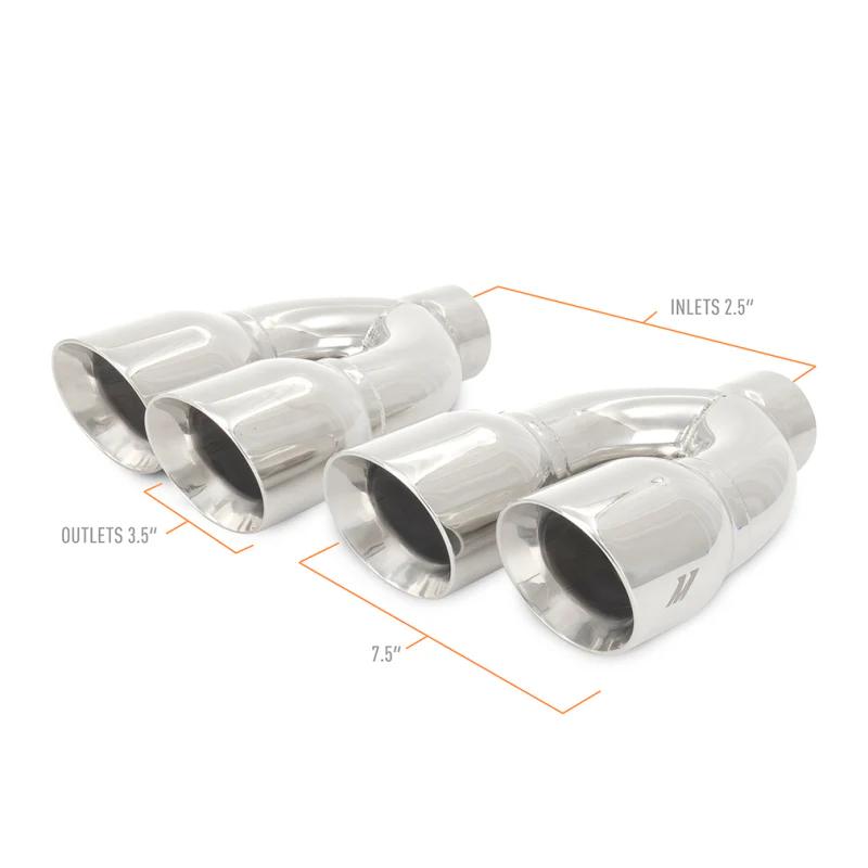 Mishimoto Universal Steel Muffler Tip 2.5in Inlet Dual Y Polished - Image 3