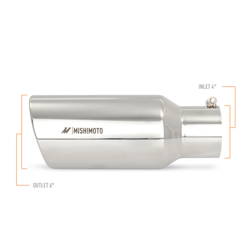 Mishimoto Universal Steel Muffler Tip 4in Inlet 6in Outlet Polished - Image 3