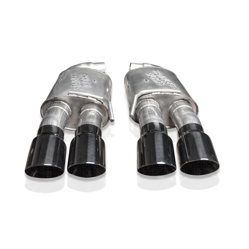 Stainless Works 18-21 Mustang GT Axleback Redline Exhaust - Black Tips - Image 3