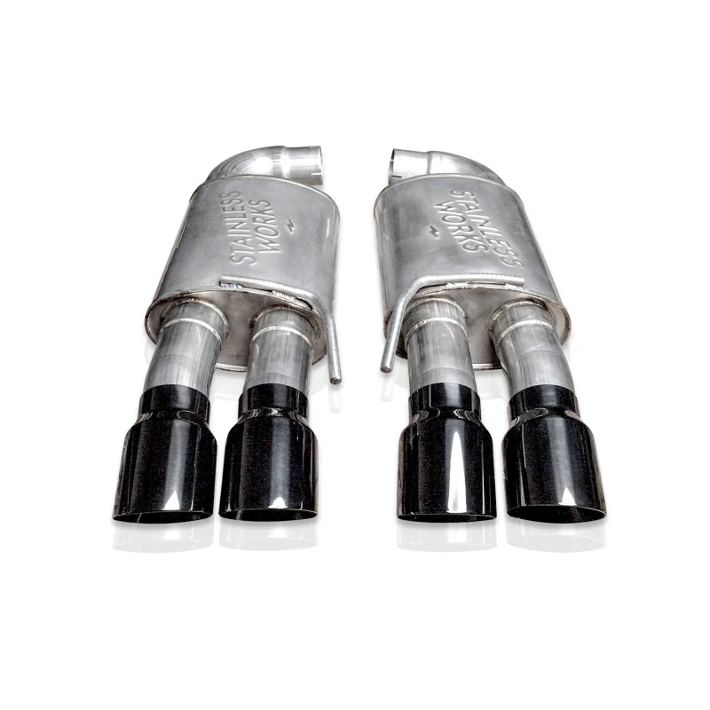 Stainless Works 18-21 Mustang GT Axleback Redline Exhaust - Black Tips - Image 4