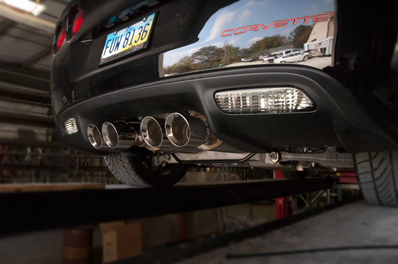 Stainless Works 2009-13 C6 Corvette Axleback 2-1/2in Dual Chambered Turbo Mufflers Quad 4in Tips - Image 11