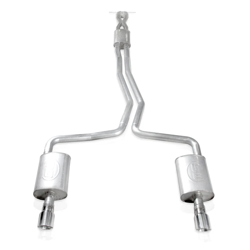 Stainless Works 2010-18 Ford Taurus SHO V6 2-1/2in Catback Chambered Mufflers X-Pipe - Image 2