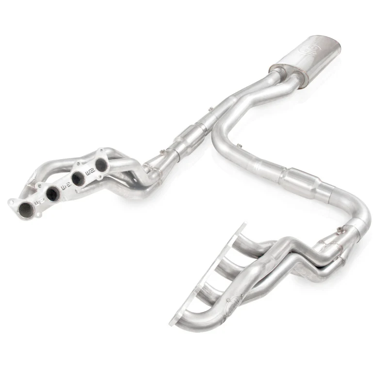Stainless Works 2011-14 F-150 5.0L 1-7/8in Primaries 3in High-Flow Cats X-Pipe - Image 2