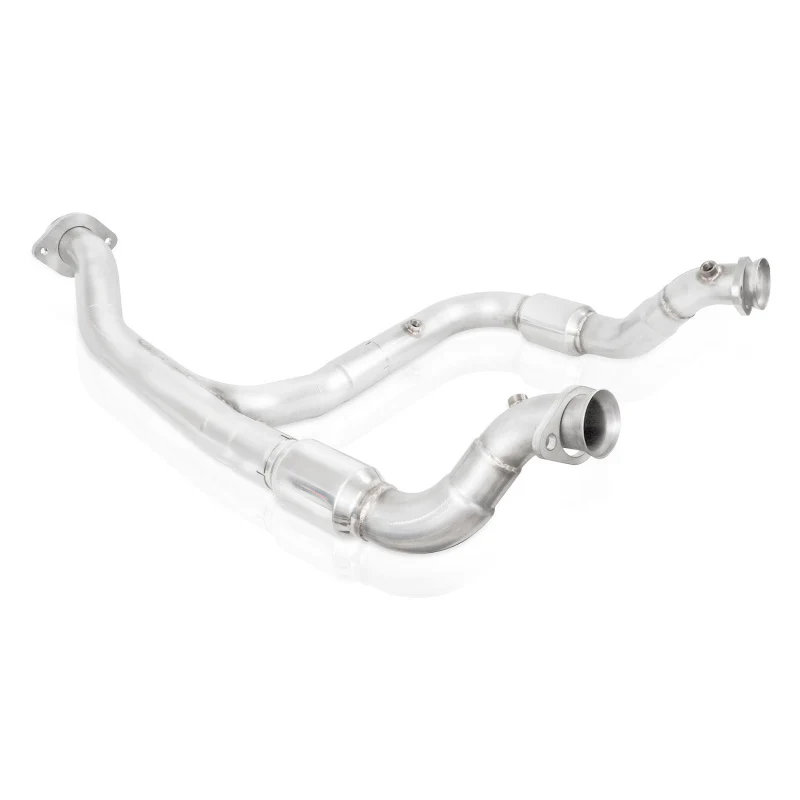 Stainless Works 2015-16 F150 2.7L Downpipe 3in High-Flow Cats Y-Pipe Factory Connection - Image 2