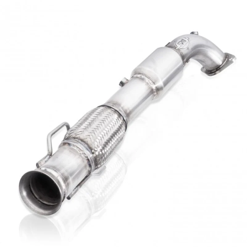 Stainless Works 2016-18 Ford Focus RS 3in High-Flow Cats Downpipe Factory Connection - Image 2