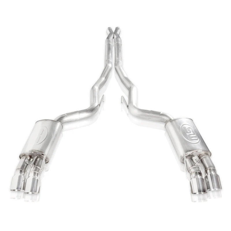 Stainless Works 2018+ Ford Mustang GT 3in Redline Series Catback X-Pipe w/Active Valves & Quad Tips - Image 13