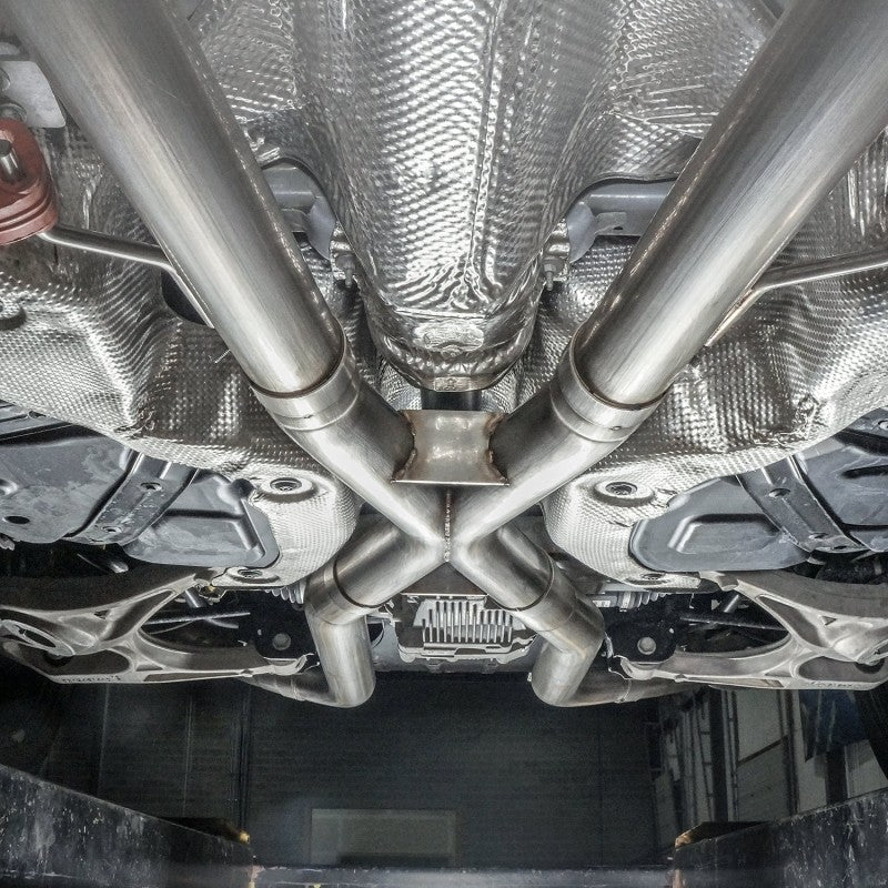 Stainless Works 2018 Jeep TrackHawk 6.2L 3in Catback System X-Pipe Turbo S-Tube Muffler Stock Exit - Image 10