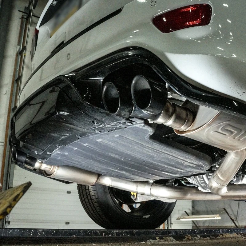 Stainless Works 2018 Jeep TrackHawk 6.2L 3in Catback System X-Pipe Turbo S-Tube Muffler Stock Exit - Image 12