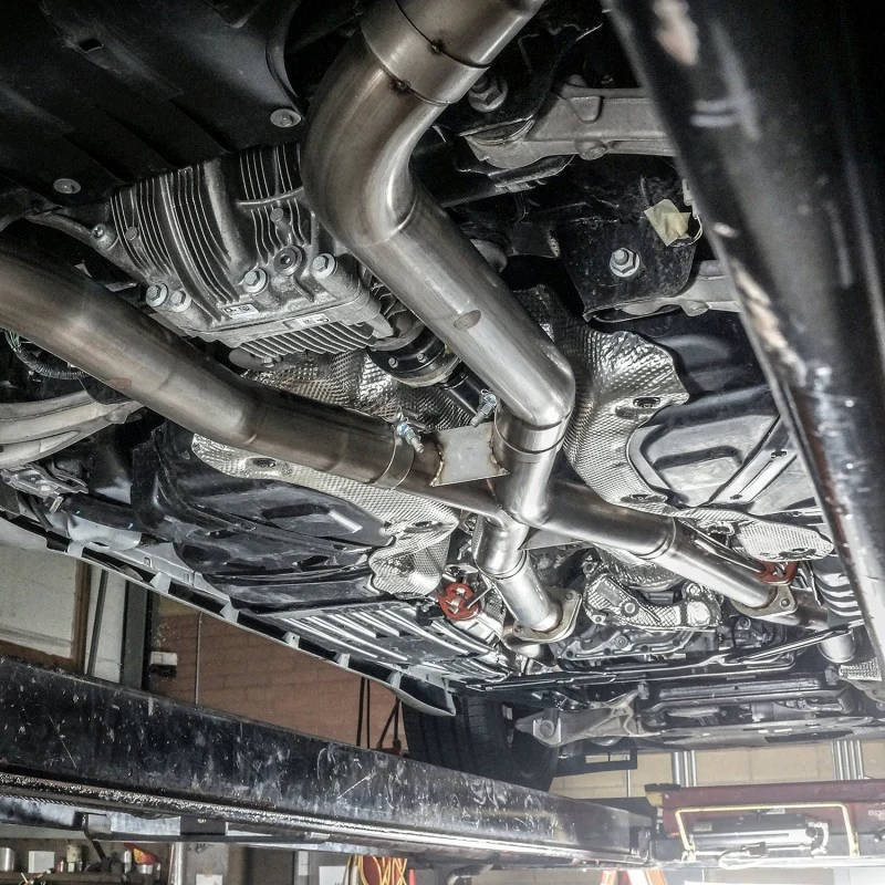 Stainless Works 2018 Jeep TrackHawk 6.2L 3in Catback System X-Pipe Turbo S-Tube Muffler Stock Exit - Image 8