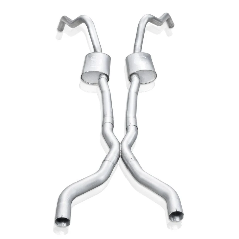 Stainless Works 62-67 Chevy Nova 3in Catback w/ X-Pipe Turbo Chambered Mufflers 3in Cores - Image 2
