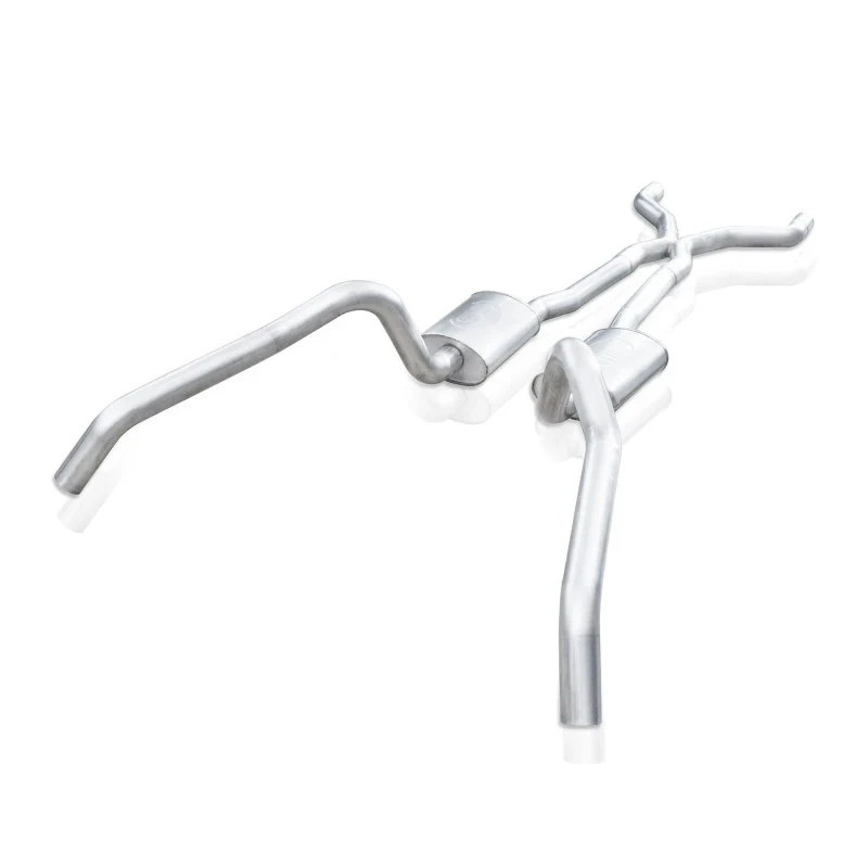 Stainless Works 62-67 Chevy Nova 3in Catback w/ X-Pipe Turbo Chambered Mufflers 3in Cores - Image 3