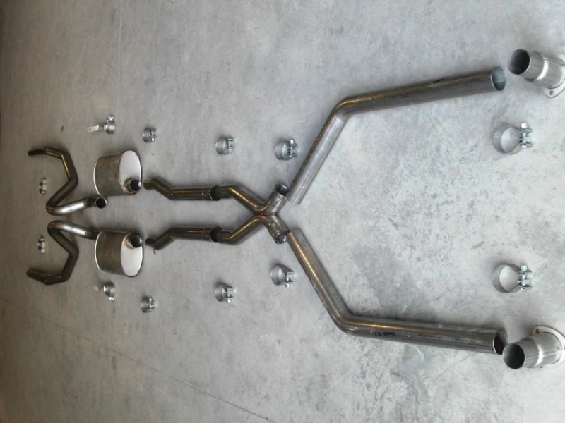 Stainless Works Chevy Chevelle Small/Big Block 1966-67 Exhaust 2 1/2in for Headers with X-Pipe - Image 2