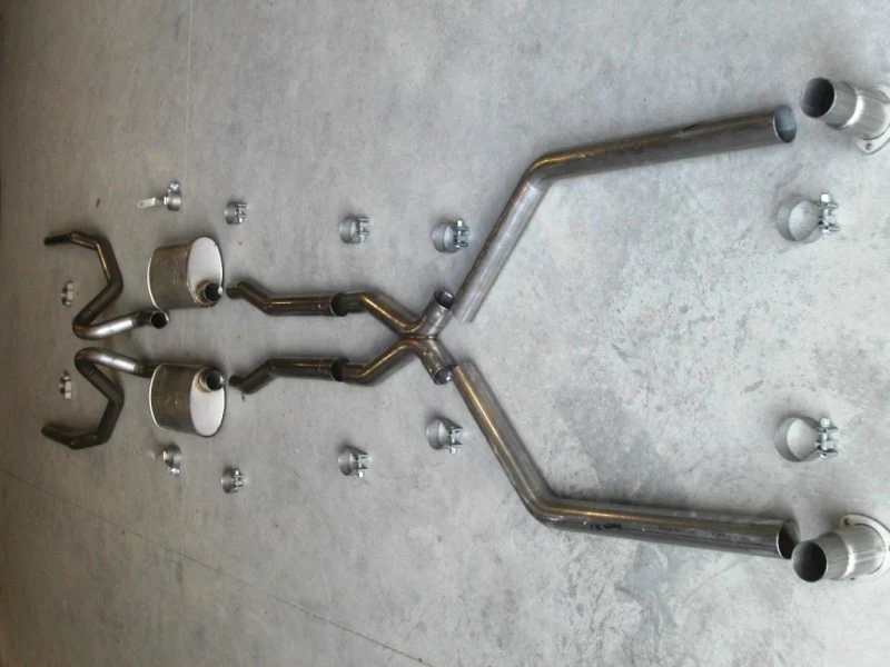 Stainless Works Chevy Chevelle Small/Big Block 1966-67 Exhaust 2 1/2in for Headers with X-Pipe - Image 3