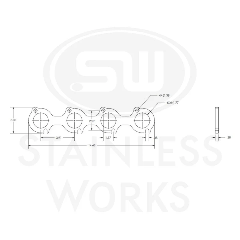 Stainless Works Small Block Ford 4.6L 2V Round Port Header 304SS Exhaust Flanges 1-3/4in Primaries - Image 2