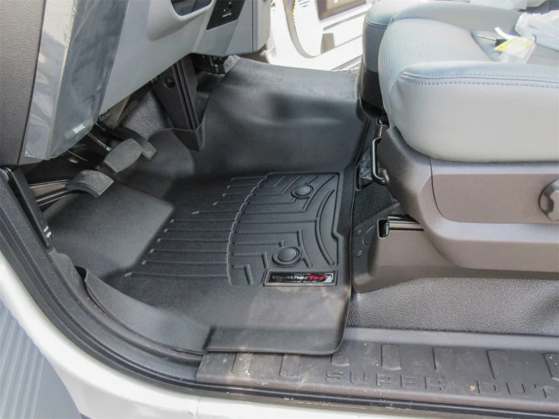 WeatherTech 11+ Ford F250/F350/F450/F550 Front FloorLiner - Black - Image 16