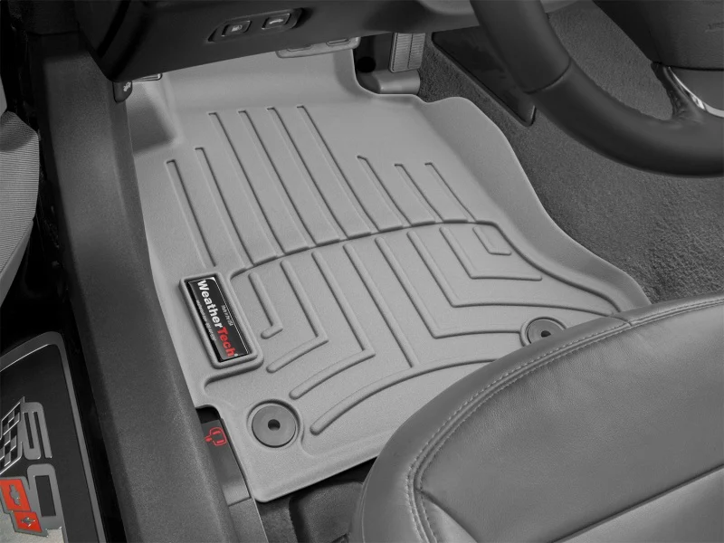 WeatherTech 12-13 Chevrolet Corvette Front FloorLiner - Grey - Image 15