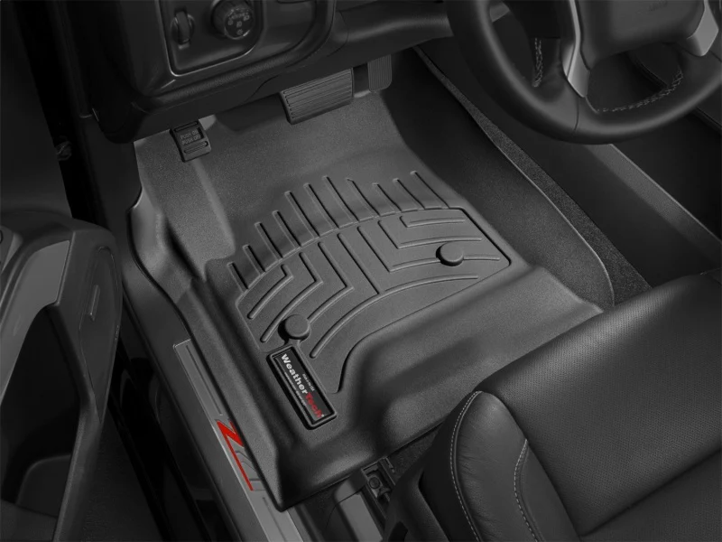 WeatherTech 14+ Chevrolet Silverado/GMC Sierra Crew and Double Cab Front FloorLiners - Black - Image 13